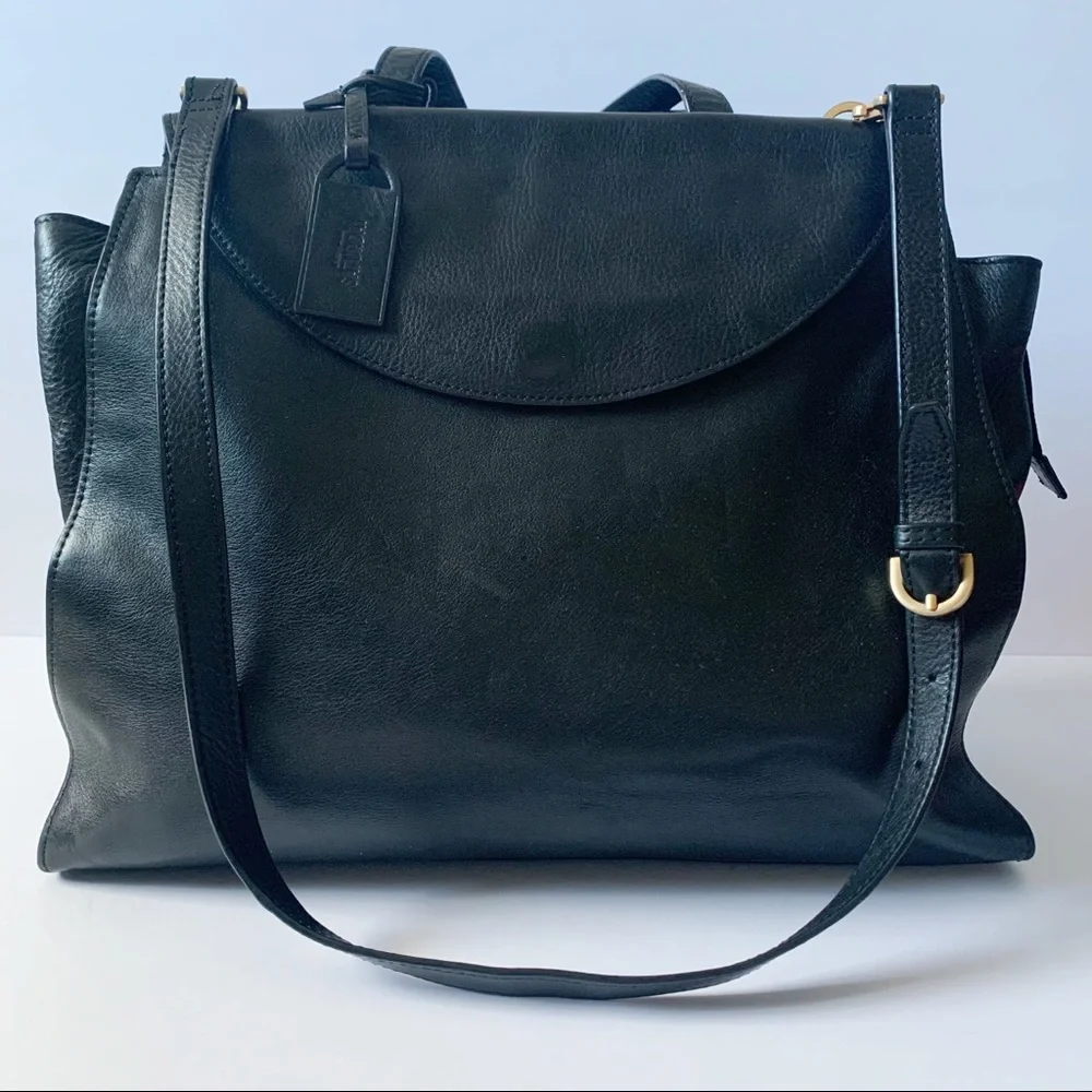 KATE SPADE BLACK LEATHER CROSSBODY SATCHEL